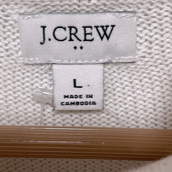 J Crew Striped half-zip sweater with pearl zipper in weekend stripe size large - Picture 4 of 8